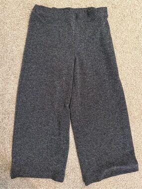 Wide Leg Charcoal Pull-On Knit Pants